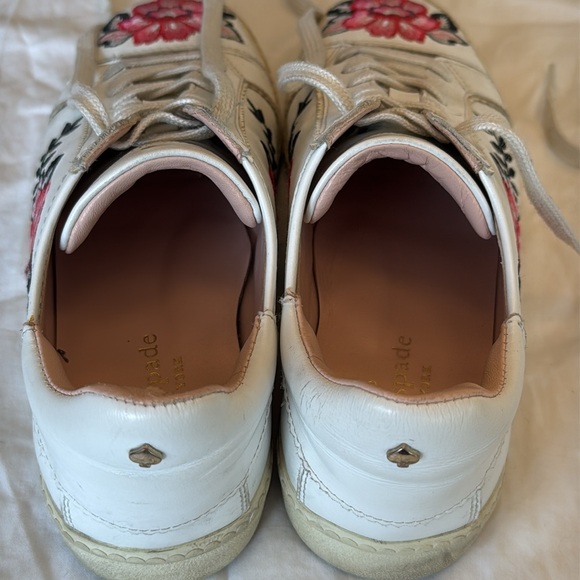 Kate spade ever heart floral leather sneakers size 6- used - Picture 7 of 10